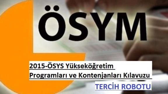 2015-ÖSYS Yükseköğretim Programları ve Kontenjanları Kılavuzu    