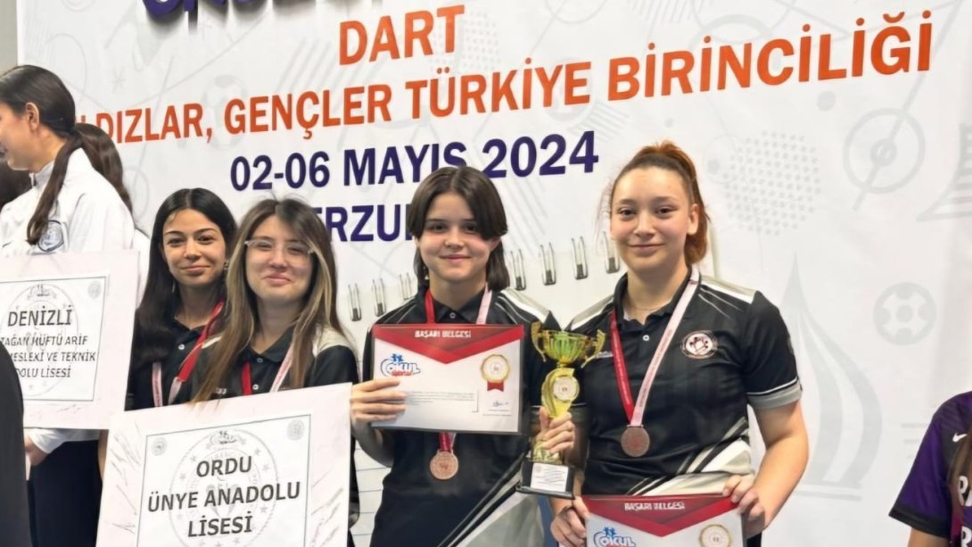 Ünye Anadolu Lisesi Genç Kız Dart Takımımızdan Türkiye 3.lüğü