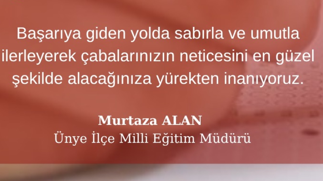 YKS'ye Girecek Tüm Öğrencilerimize Başarılar Dileriz